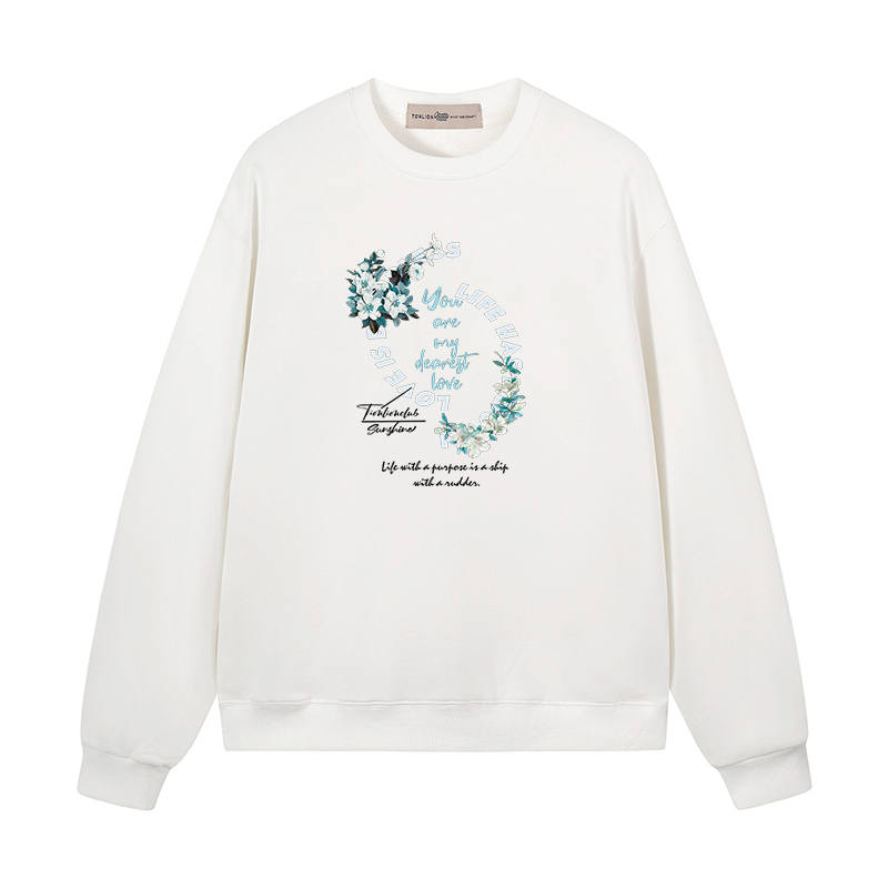 Tonlion Sweatshirts Unisex Crew Neck Moderate Heavyweight