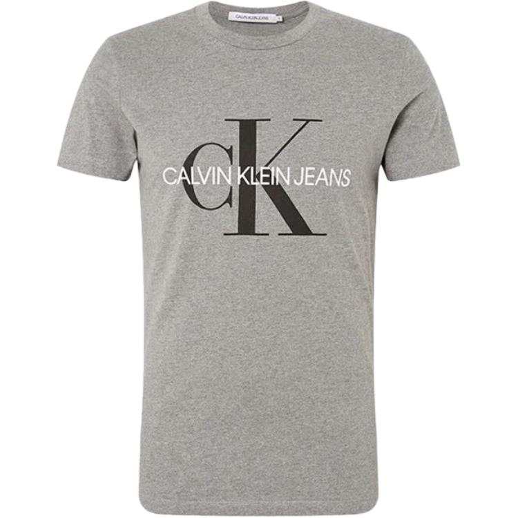 Calvin Klein T Shirts Men's Gray Crew Neck Moderate Straight Fit