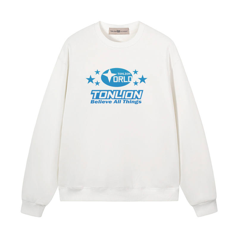 Tonlion Sweatshirts Unisex Crew Neck Moderate Heavyweight