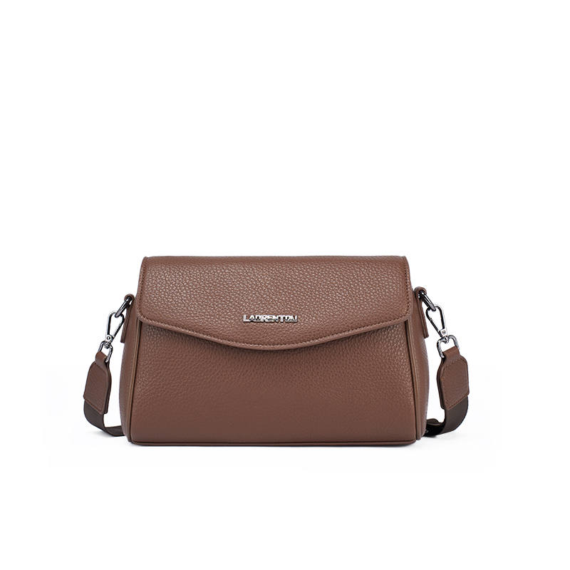 LAORENTOU Cow Leather Crossbody Bag, Shoulder Bag Women's Dark Brown