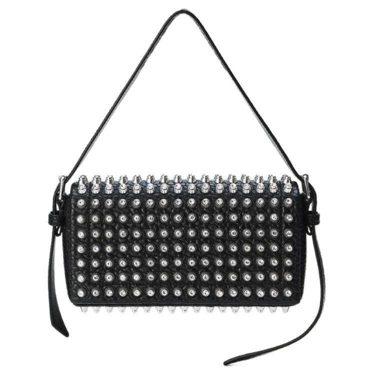 Alexander Wang Ricco Bubbles Pattern Sheepskin Crossbody Bag, Shoulder Bag Women's Black