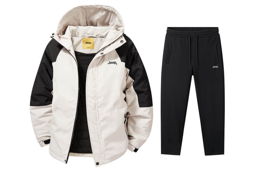 Jeep Casual Sportswear Unisex Hooded Thickened And Fleece Lined