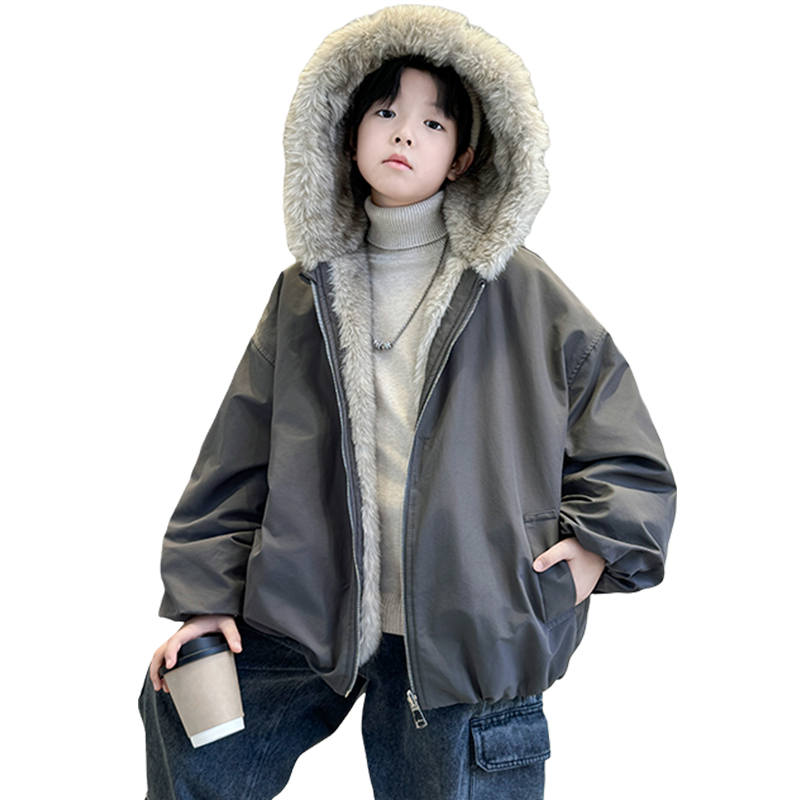 PROTECTCAMEL PROTECTCAMEL Padded Jacket Boys Shearling Coat Fall Winter Stylish Thickened And Fleece Lined Reversible Coat Kids'