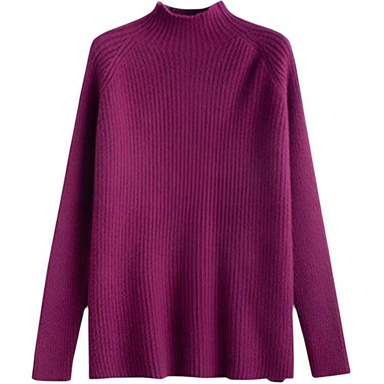 Tonlion Knitwear Women's Fuchsia Turtleneck Moderate