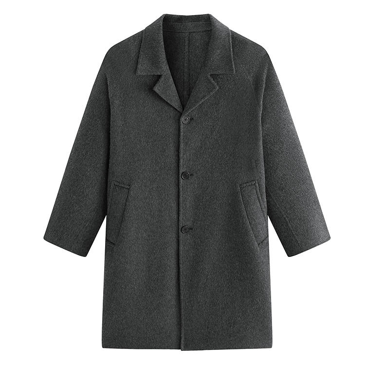 PEACEBIRD MEN Coats Men's Chilling Winter Gray Lapel Moderate