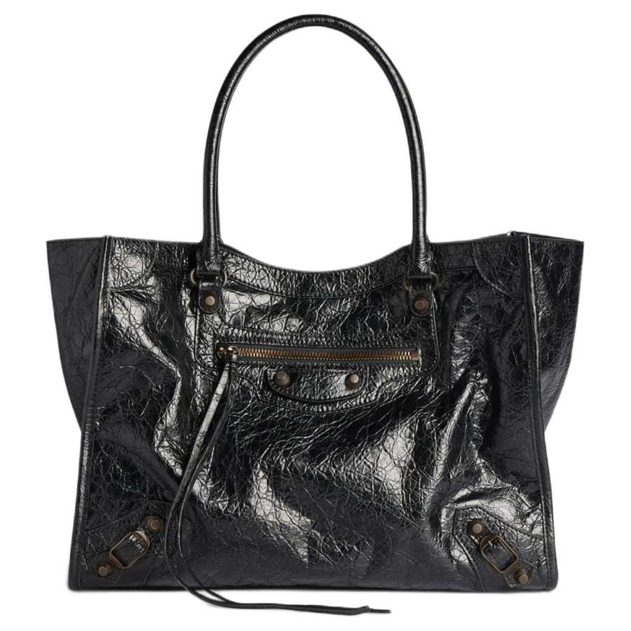 Balenciaga Le City Sheepskin Tote Bag, Shopping Bag, Shoulder Bag, Handbag Small Women's Black