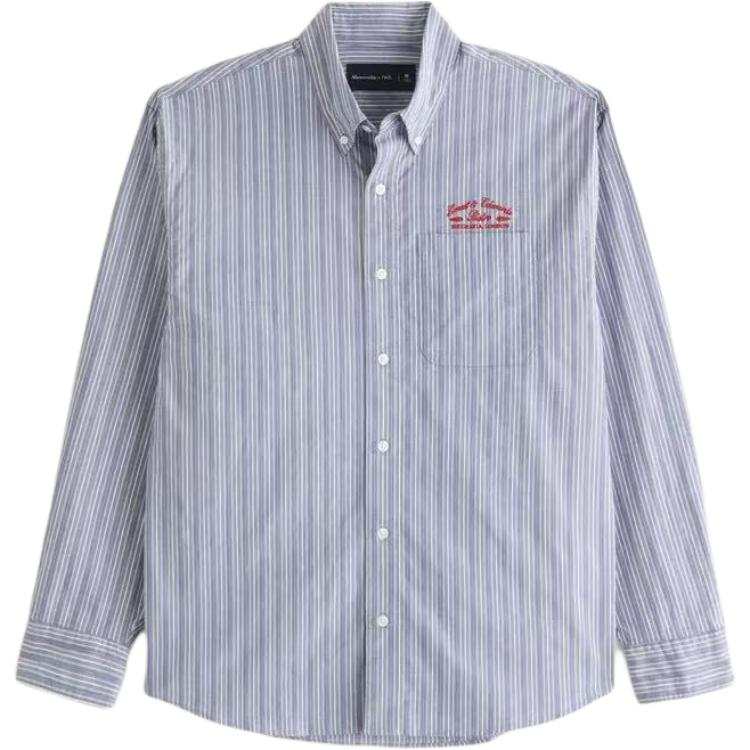 Abercrombie&Fitch Shirts Men's Blue Lapel Moderate