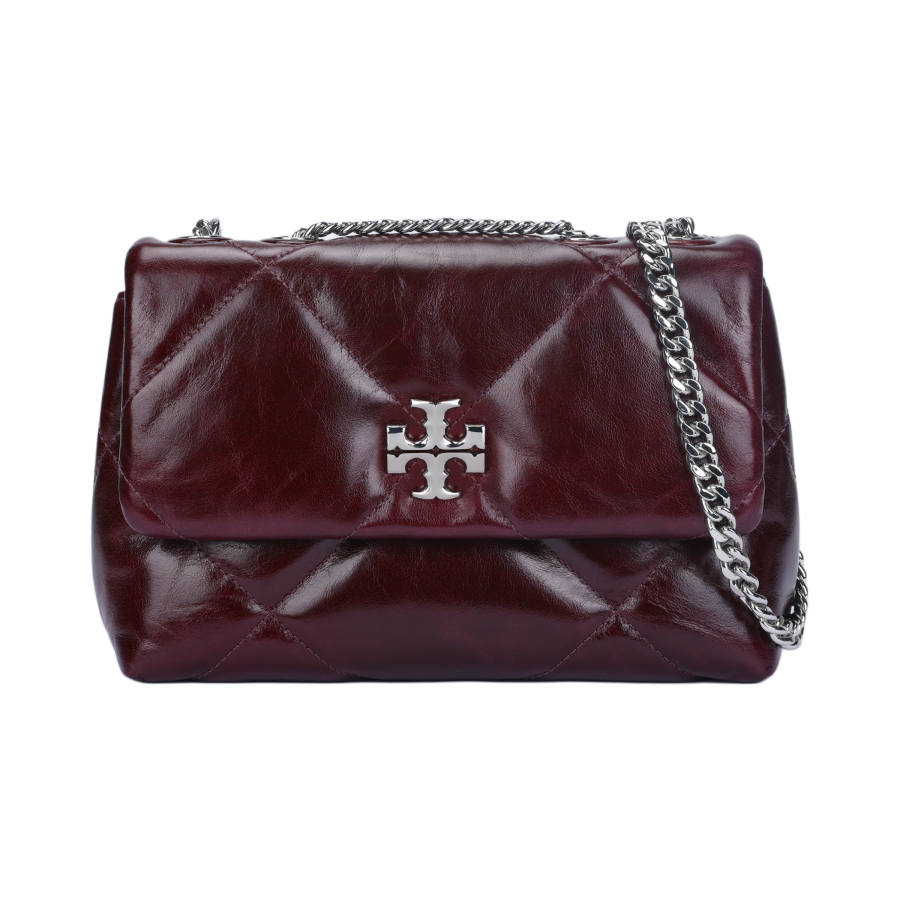 TORY BURCH Kira Cow Leather Crossbody Bag, Shoulder Bag Small Women's Dark Crimson