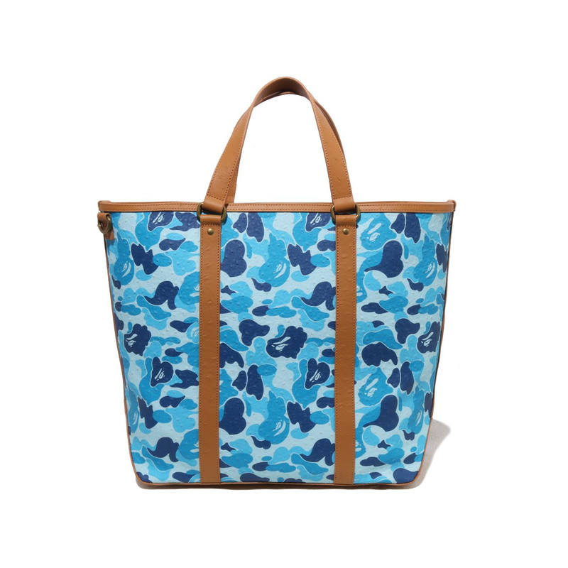 A BATHING APE Synthetic Leather Handbag Regular Unisex Blue/Green/Pink