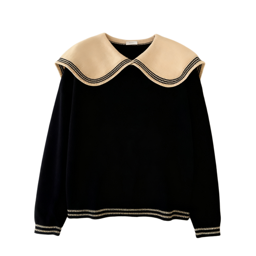 Tonlion Knitwear Women's Navy Blue Navy Collar Moderate Base Layer
