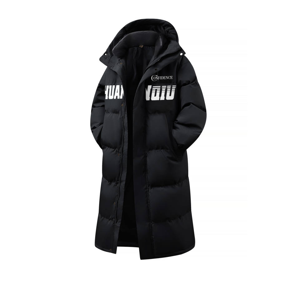 HUANQIU Puffer Jackets Unisex Hooded Thickened Padded Puffer Jacket