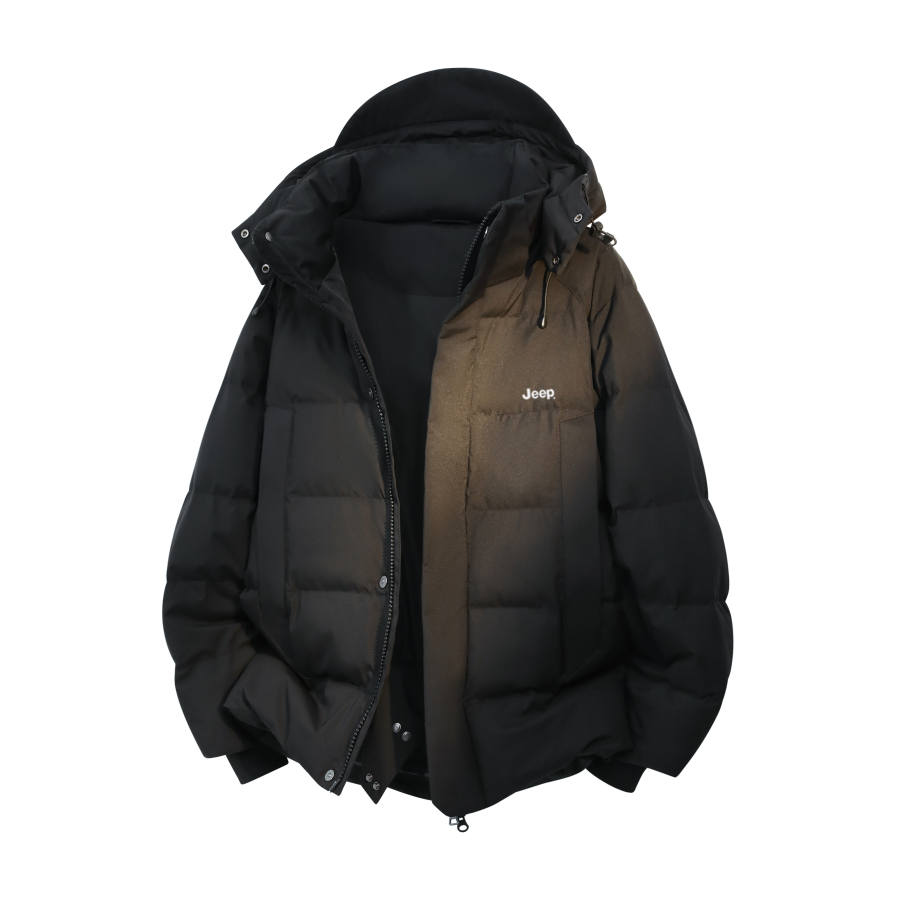 Jeep Puffer Jackets Unisex Detachable Hood Thickened Padded Puffer Jacket