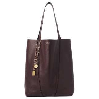 Chloé Chloe Spin Calfskin Shoulder Bag Women's Red Plum