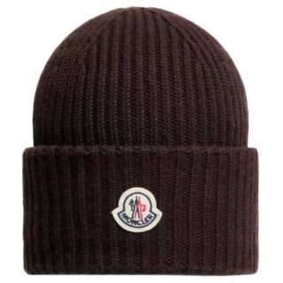 Moncler logo patch beanie