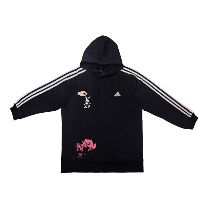 Adidas Adidas Sweatshirts Unisex Ink Blue Hooded Moderate Regular
