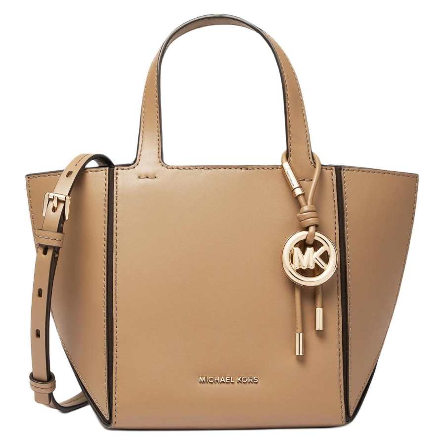 MICHAEL KORS Jordi Cow Leather Handbag Small Women's Camel
