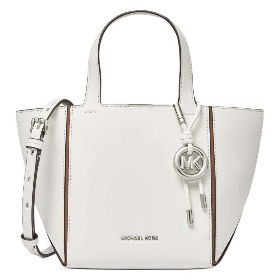 MICHAEL KORS Jordi Cow Leather One Shoulder Handbag Small Women's White