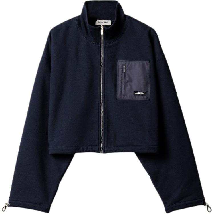 MIU MIU Miu Miu Zip-Up Cropped Sweatshirt