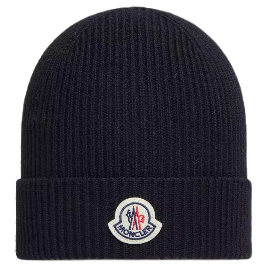 Moncler Moncler Logo Patch Knitted Beanie