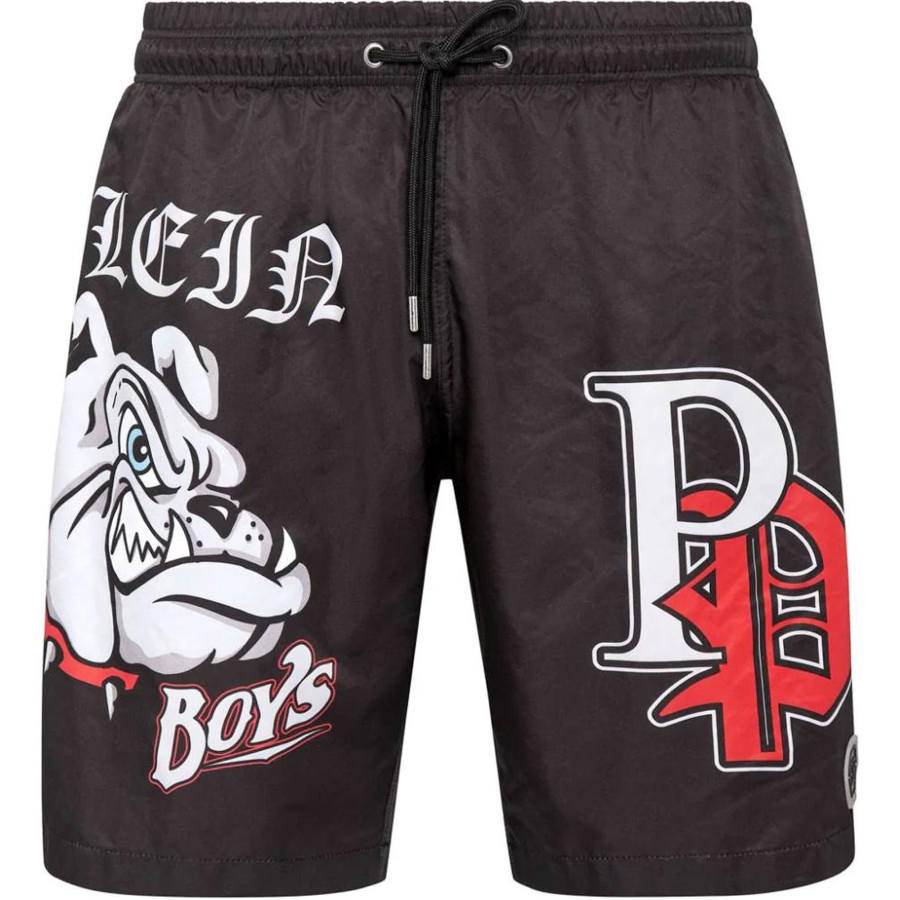 Philipp Plein Bulldogs-print swim shorts