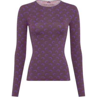 Marine Serre moon-printed long-sleeved T-shirt