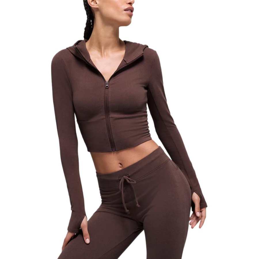 Alo Yoga Sweatshirts Women's Hooded Non Detachable Moderate