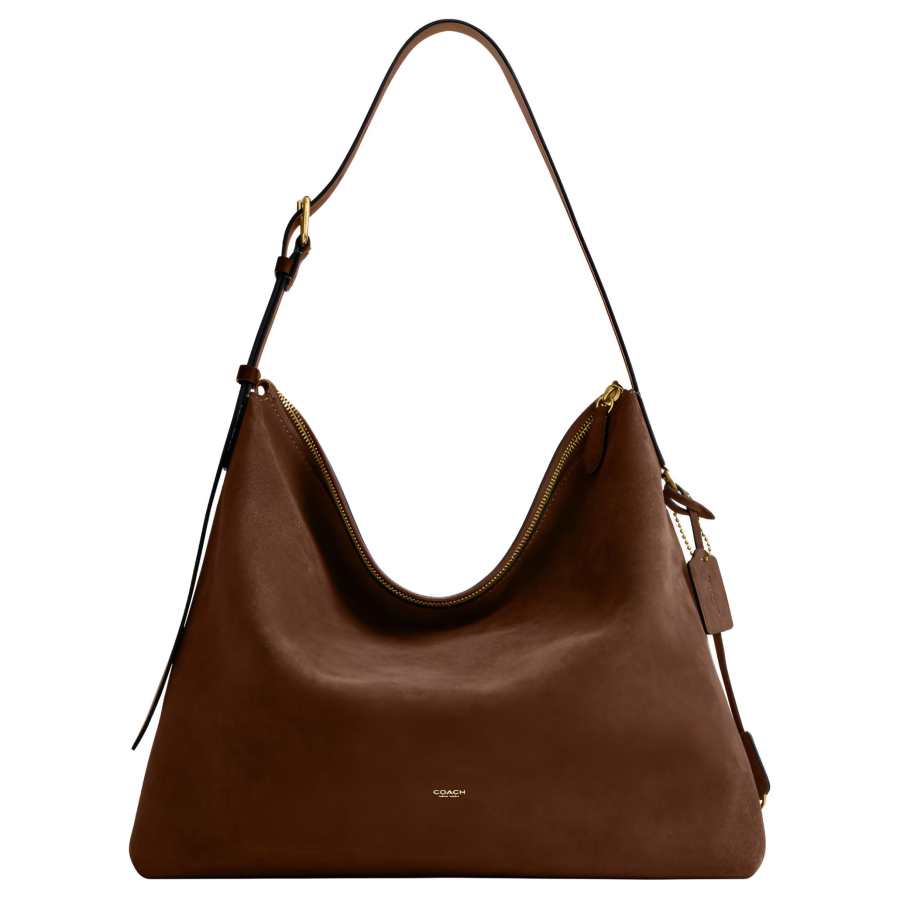 COACH COACH Cow Split Leather Shoulder Bag Large Unisex Warm Brown