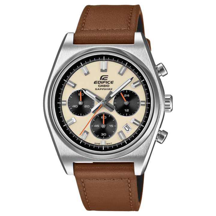 CASIO CASIO EDIFICE Quartz Movement Genuine Leather Strap Watch Men's Watches White Dial