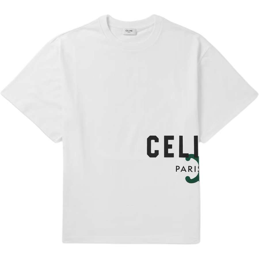 CELINE CELINE T Shirts Men's White Crew Neck Moderate
