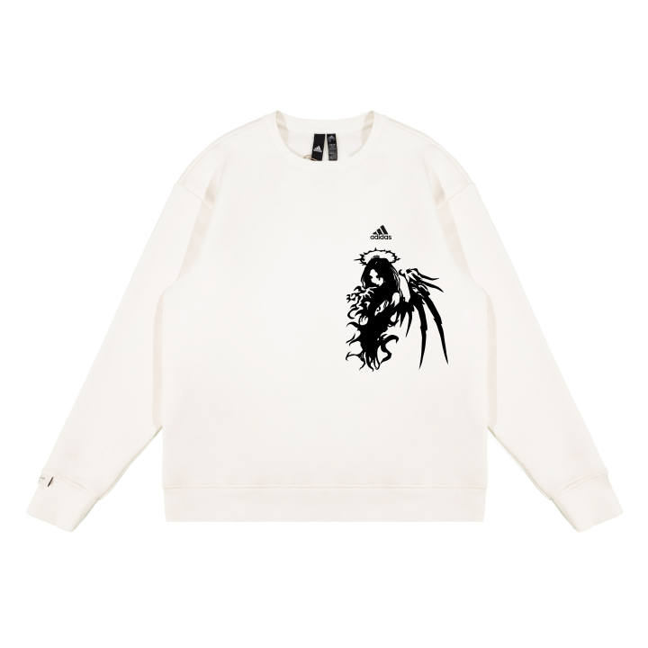 Adidas Adidas LABEL Sweatshirts Unisex White Crew Neck Moderate Regular