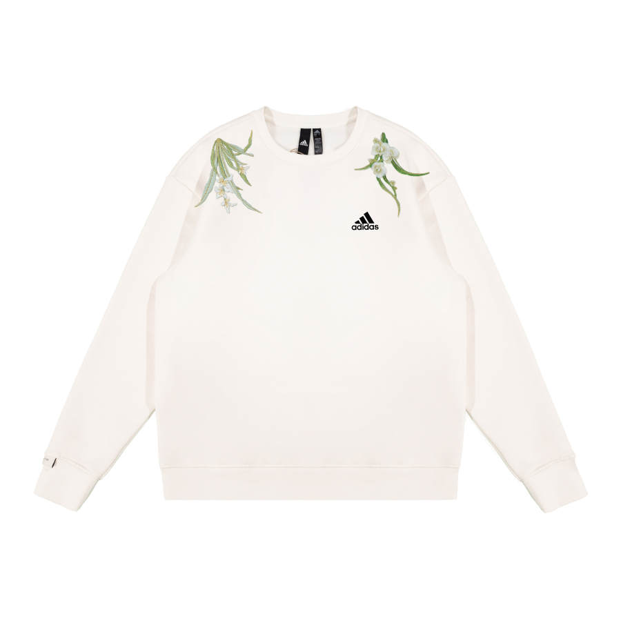 Adidas Adidas LABEL Sweatshirts Unisex White Crew Neck Moderate Regular