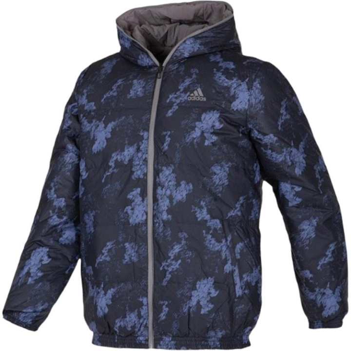 Adidas Adidas Down Jackets Men's Black Hooded Moderate Reversible