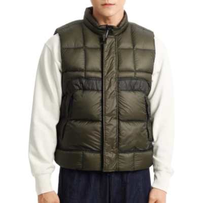 C.P.Company Down Vests Men's Green Stand Collar Moderate