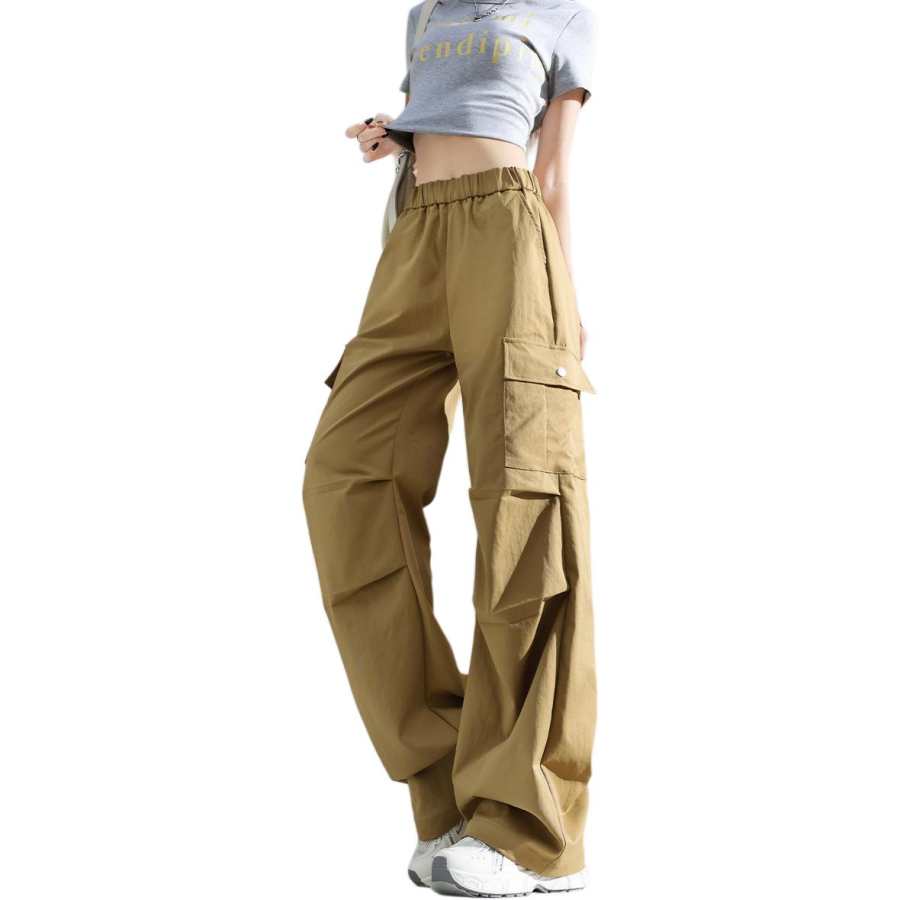 Tonlion Casual Pants Women's Moderate Wide Leg Pants