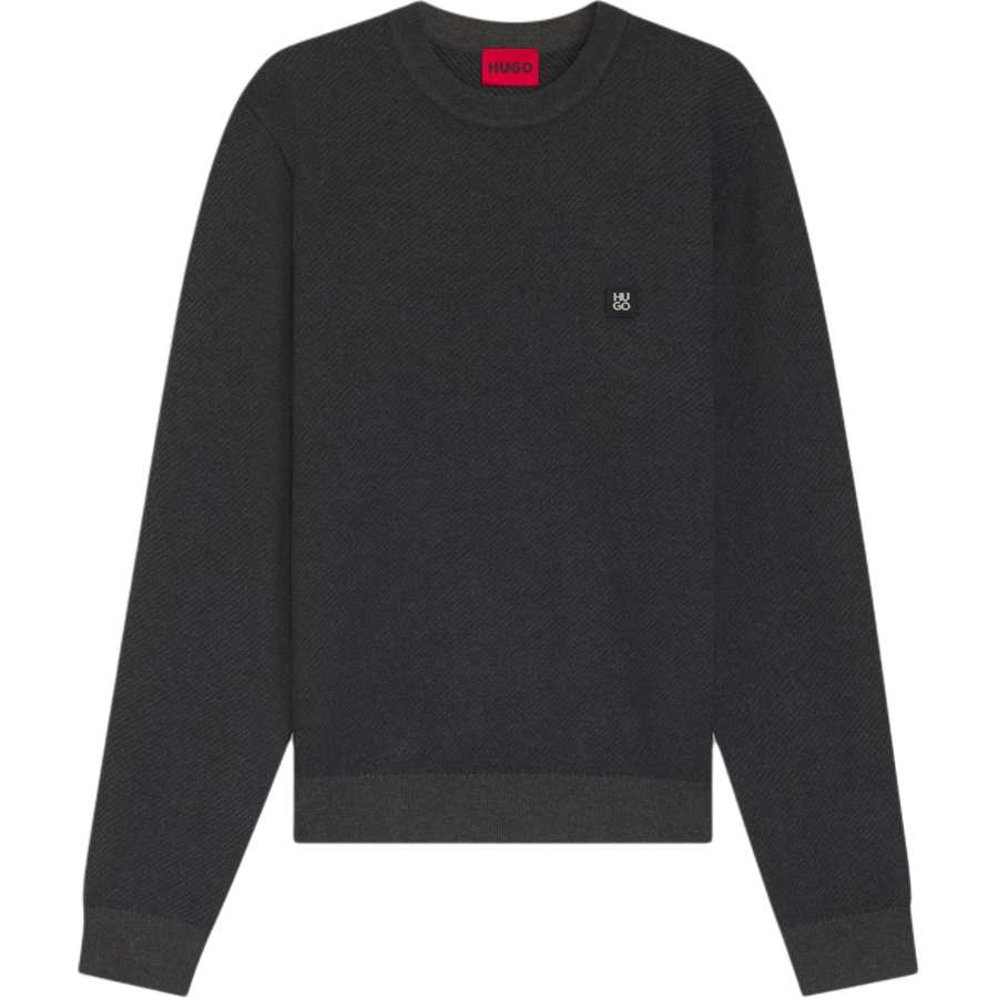 HUGO BOSS Sweaters Men's Dark Gray Crew Neck Moderate