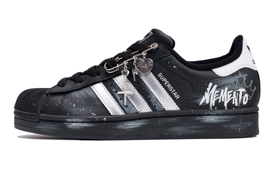 Adidas Originals Superstar 2 Abrasion Resistant Low top Skateboard Shoes Unisex Black