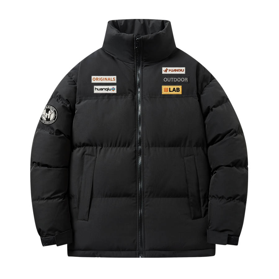 HUANQIU Puffer Jackets Unisex Stand Collar Thickened