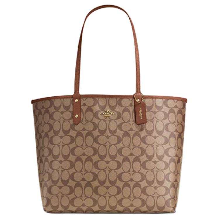 COACH City PVC Tote Bag, Shopping Bag, Combo Bag, Handbag, Shoulder Bag Large Women's Brown