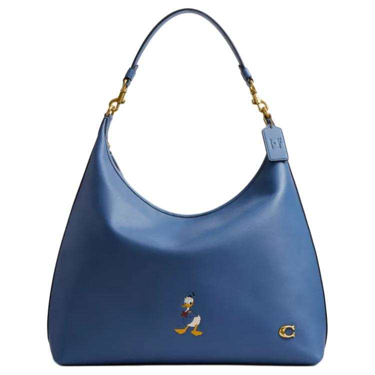 COACH X Disney Collaboration Juliet Leather Handbag, Shoulder Bag Large Women's Stone Blue