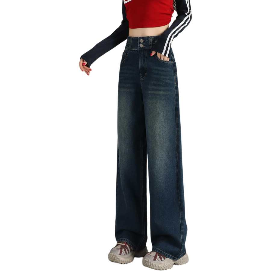 Tonlion Jeans Women's Medium Blue Moderate Wide Leg Pants