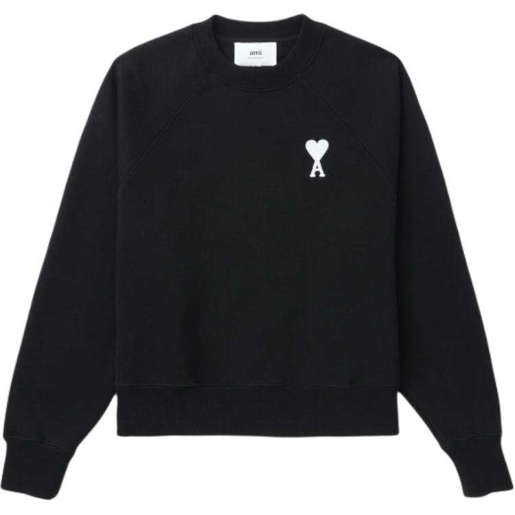 AMIPARIS Sweatshirts Unisex Black Crew Neck Moderate