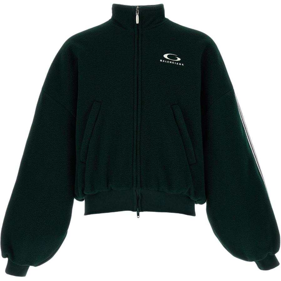 Balenciaga SS25 LOOP SPORTS ICON ROUND Jackets & Coats Loose Fit Unisex Green