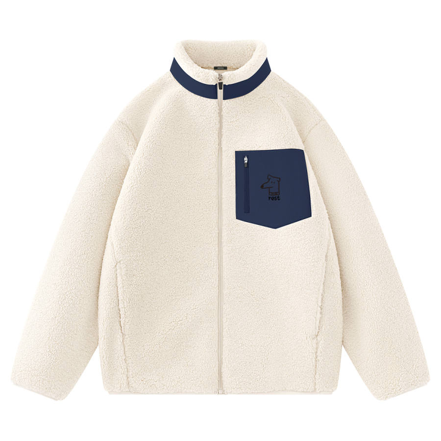 MINISO MINISO Velvet Jackets Unisex Stand Collar Moderate