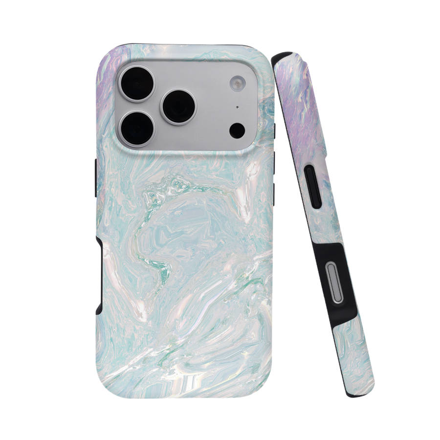 Keshami PC Material Fully Enclosed Impact Resistant/Semi Bag Strap Magnetic Women's Light Blue Ripple Phone Cases
