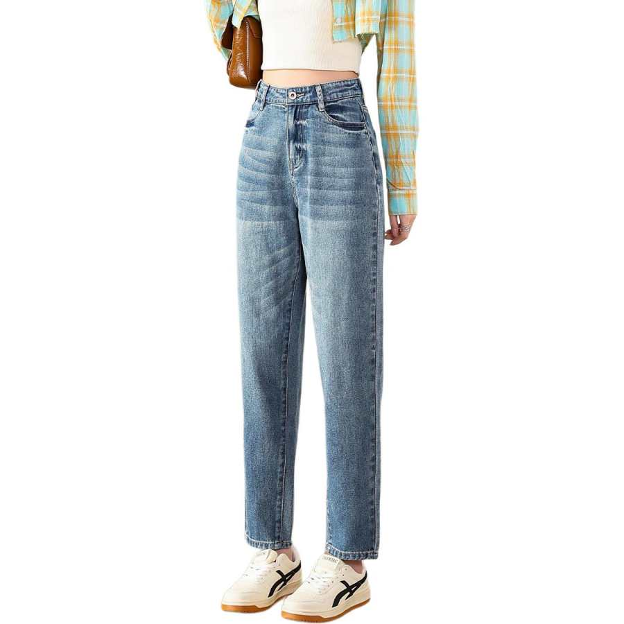 Tonlion Jeans Women's Vintage Blue Moderate Harem Pants