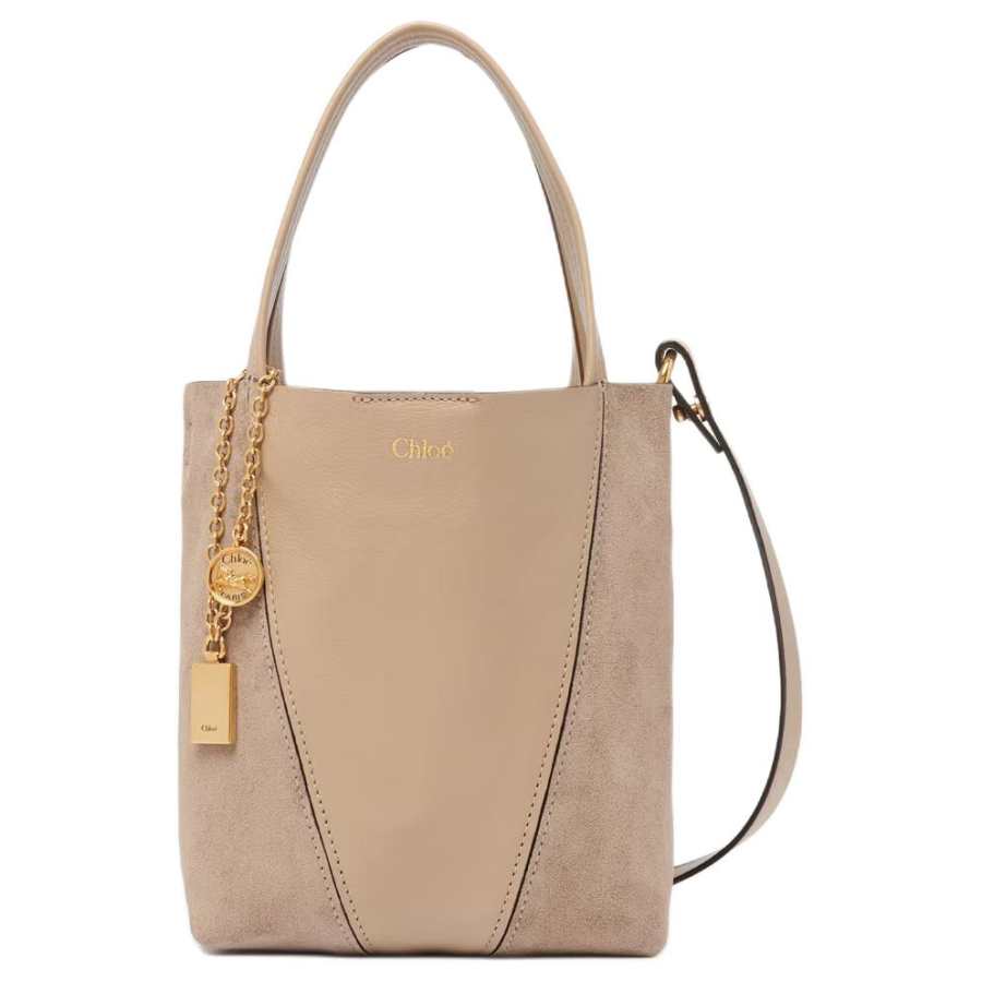 Chloé Chloe Spin Buffalo Leather Handbag Small Women's Brown