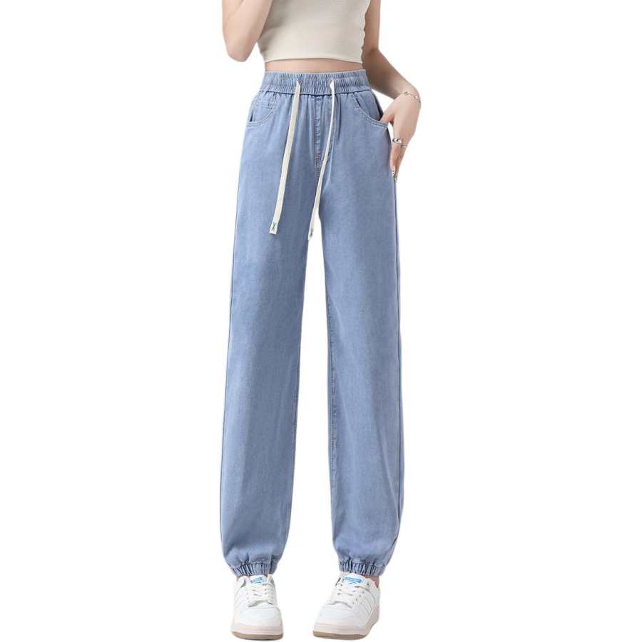 Tonlion Jeans Women's Light Blue Moderate Cuffed Pants