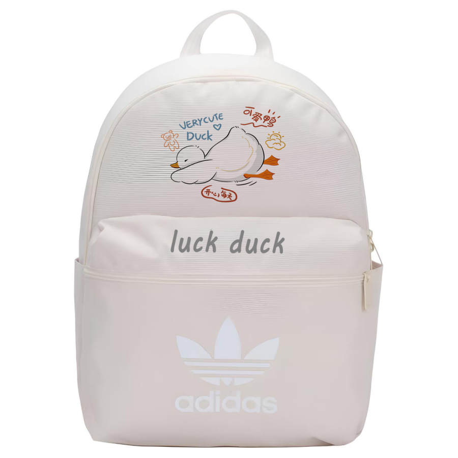 Adidas Originals Fabric Patterned Print Backpack Regular Unisex White