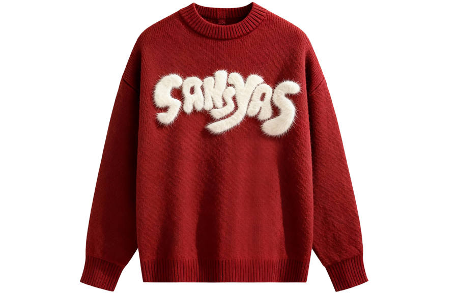 SANSYAS SANSYAS Sweaters Unisex Maroon Crew Neck Moderate