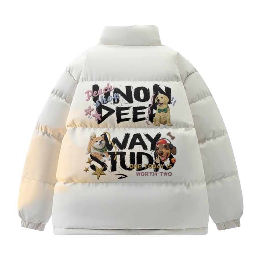 DEERWAY Puffer Jackets Unisex Stand Collar Thickened Padded Puffer Jacket